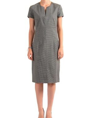 Hugo Boss Women's "Daedalus" Wool Short Sleeve Pencil Dress Sz 10/ IT 46